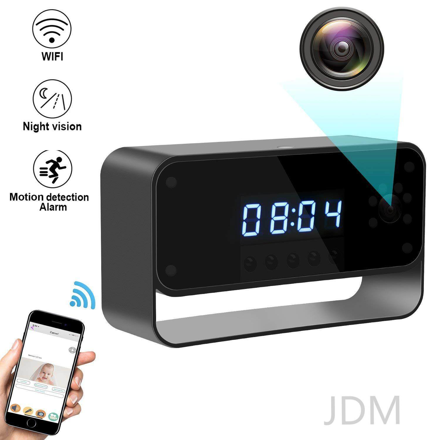 JDM Hidden Camera WIFI Spy Camera Clok HD 1080P Wireless Security Cam for Home Nanny Cameras Starlight Night Vision Remote View