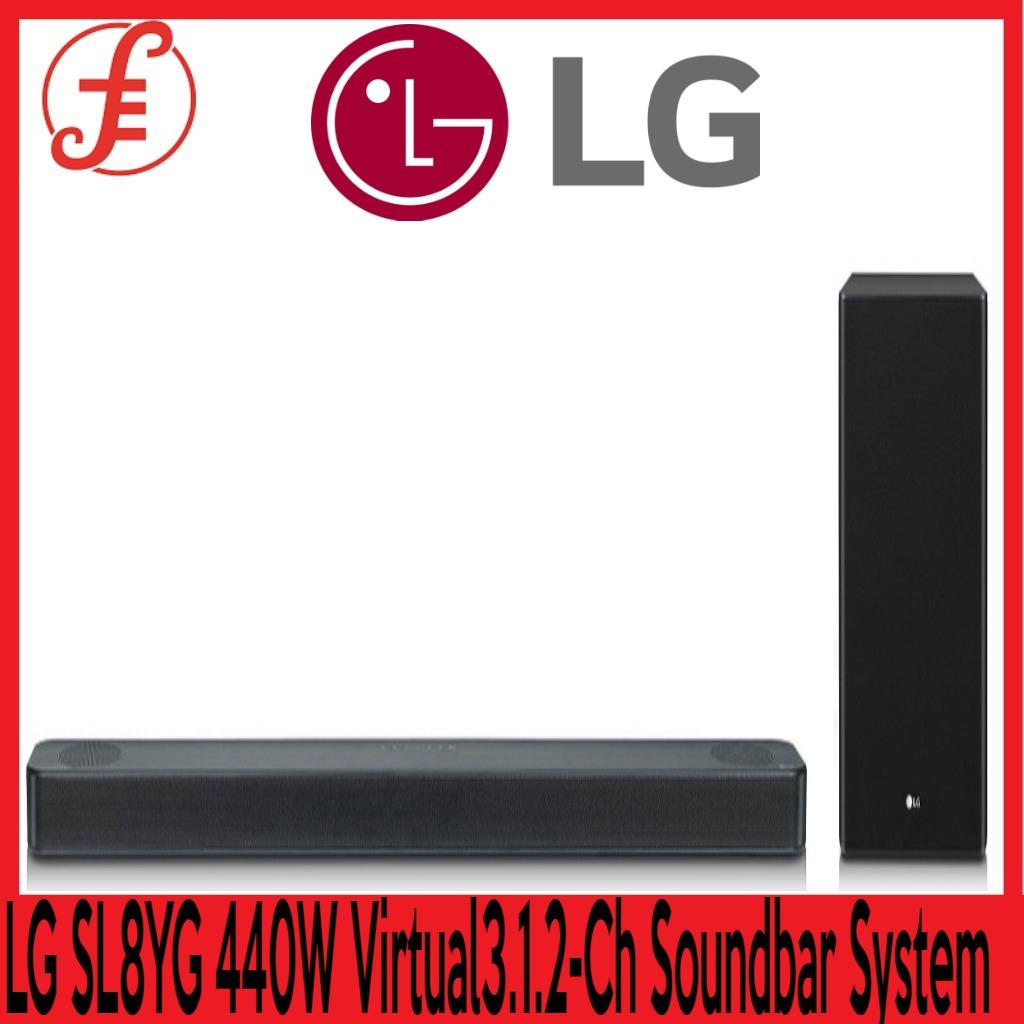 LG SL8YG 3.1.2 Channel 440W Sound Bar w/ Meridian Technology & Dolby Atmos (OPEN SET) (SL8YG)