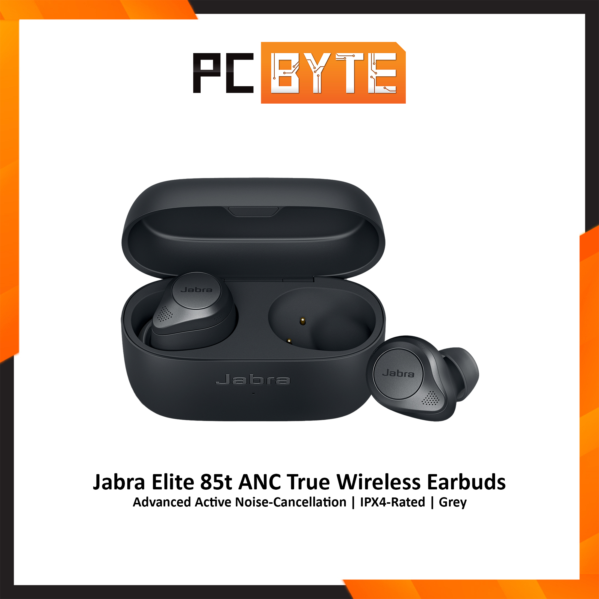Jabra Elite 85t ANC True Wireless Earbuds (Advanced Active Noise-Cancellation | IPX4-Rated | Grey)