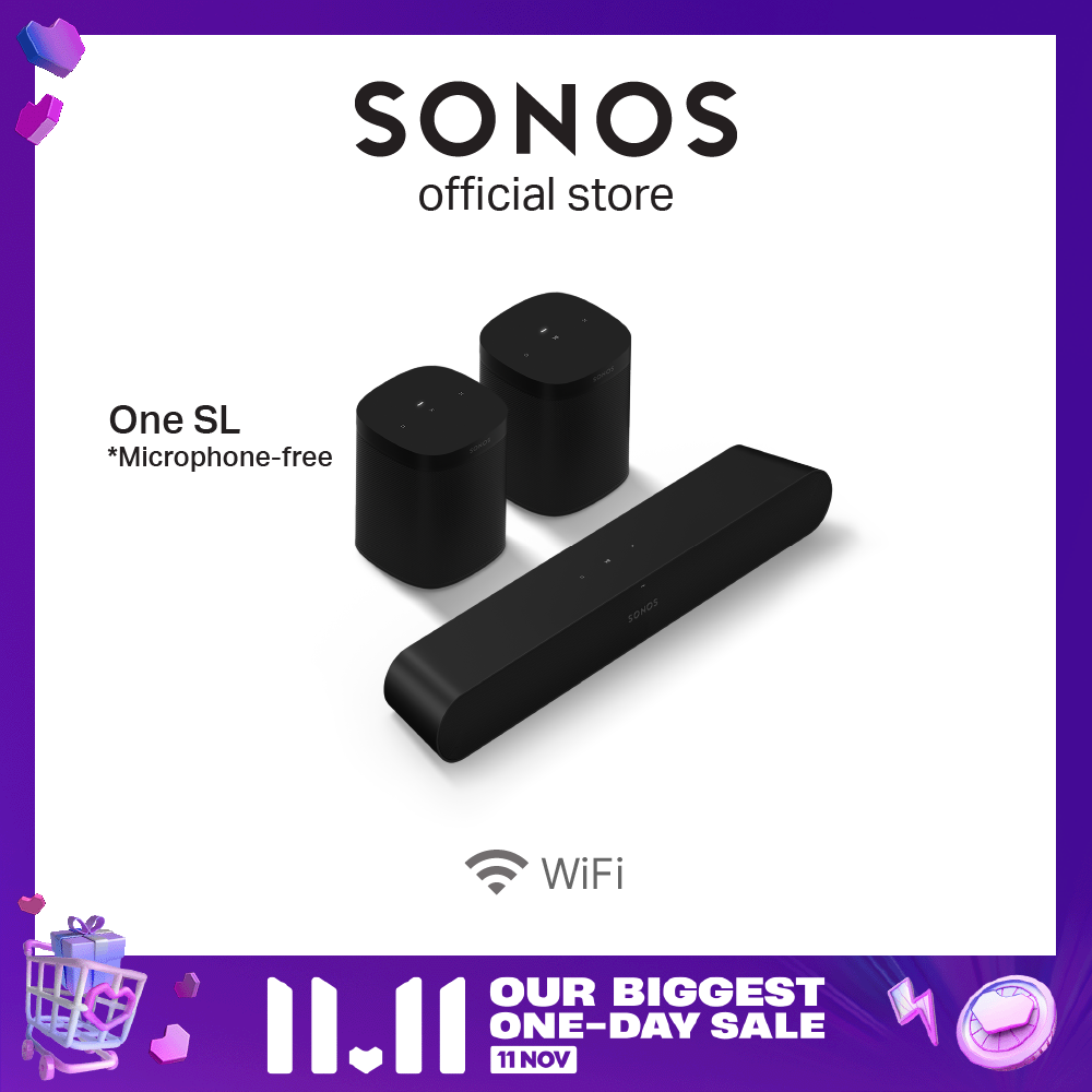 5.0 Sonos Ray Soundbar For TV Set with One SL - Wireless Home Theater Sound System