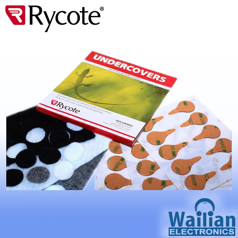 Rycote Undercovers - Microphone Wind Covers for Lavalier Microphone (Set of 30 Adhesive Pads & 30 Fabric Covers)