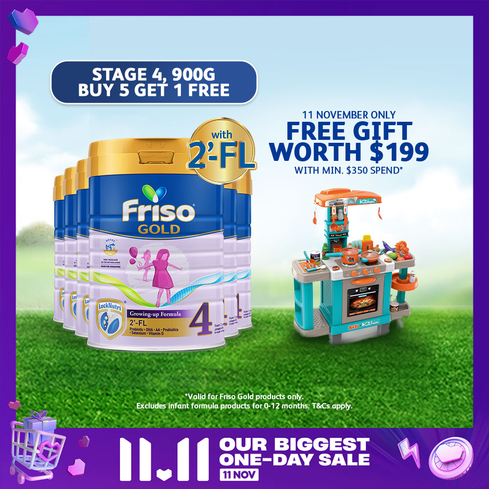 [5+1 FREE] Friso Gold 4 Growing Up Milk with 2'-FL 900g for Toddler 3+ years Milk Powder