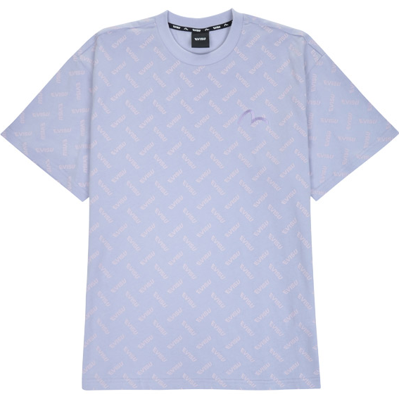 [EVISU KOREA] All Edition English EVISU Short-sleeve T-shirt Overfit Casual Men Women Tee Couple Tops  Cotton Street Style Korean Style