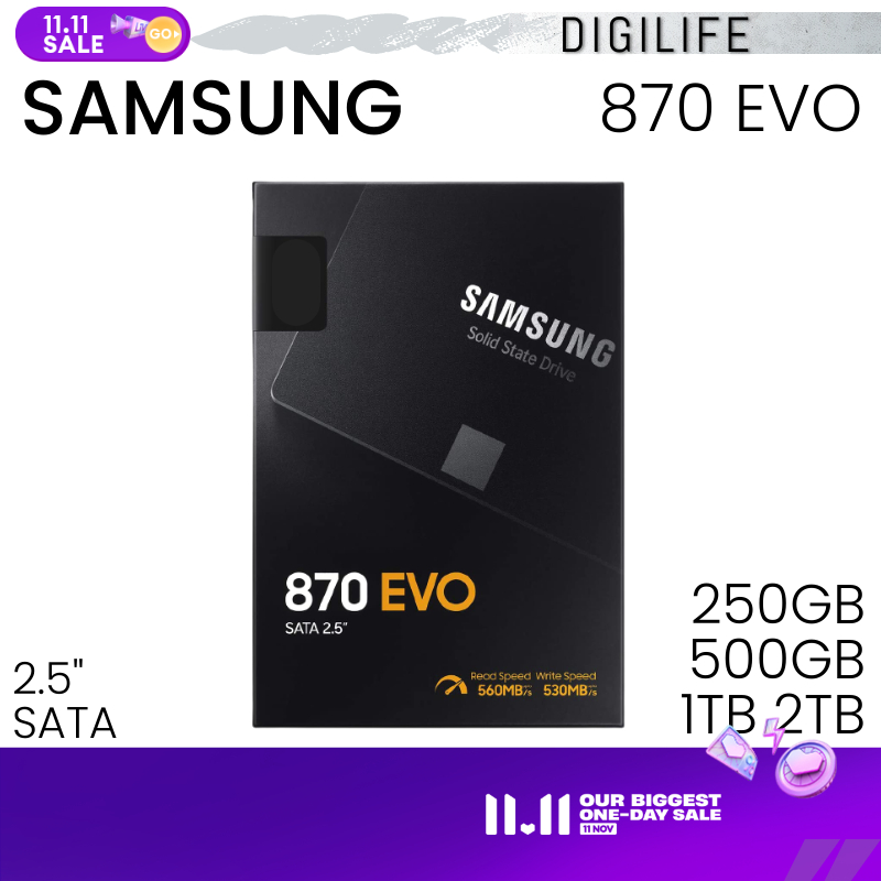 Super Deal! Samsung 870 EVO Solid State Drives (SSD) - 250GB / 500GB / 1TB / 2TB