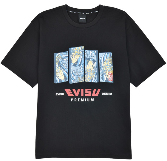 [EVISU KOREA] Carp Printed Loose Fit Short Sleeve T-Shirt