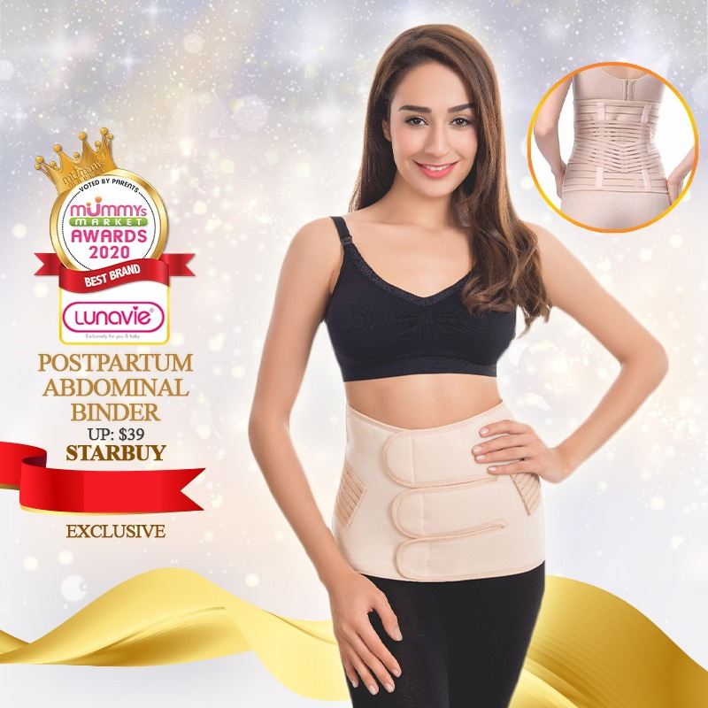 Lunavie Premium Postpartum Abdominal Binder Restraint Belt Pregnant Women mummy belly Waist Toner Belt Tummy Shaper Wrap